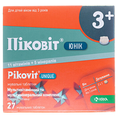 Піковіт Юнік 3+ таблетки жув. №27 (9х3)