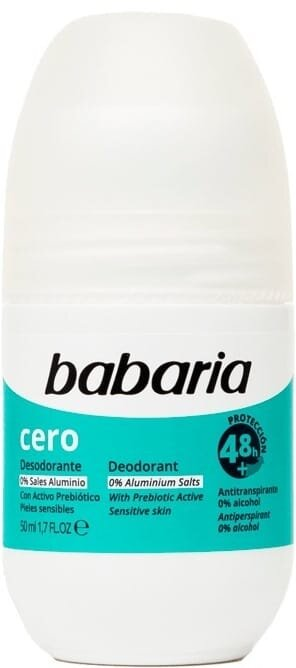 Дезодорант-антиперспірант кульковий Babaria Cero 48h з пробіотиками для чутливої шкіри, 50 мл
