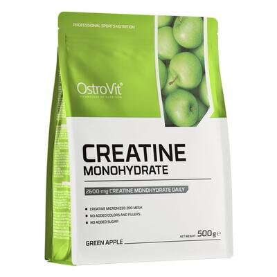 Креатин моногідрат OstroVit Creatine Monohydrate зелене яблуко, 500 г