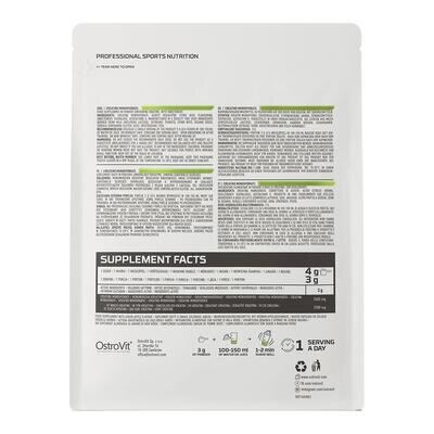Креатин моногідрат OstroVit Creatine Monohydrate зелене яблуко, 500 г
