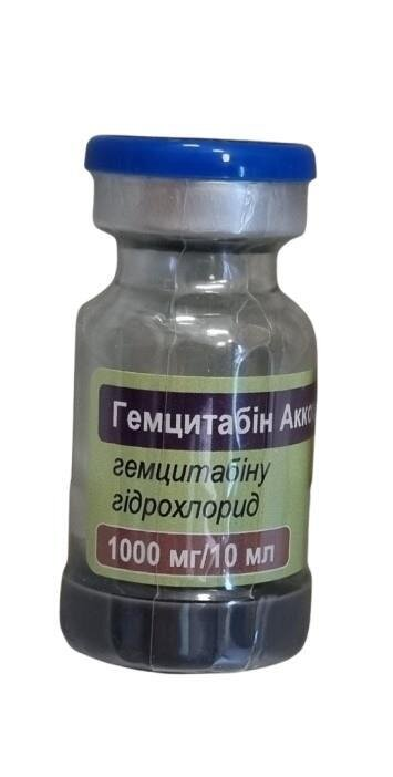 Гемцитабін Аккорд концентрат для р-ну д/інф. 100 мг/мл по 10 мл (1000 мг) №1 у флак.