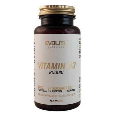 Вітамін Д3 Evolite Nutrition 2000 МО Vitamin D3, 120 м'яких капсул