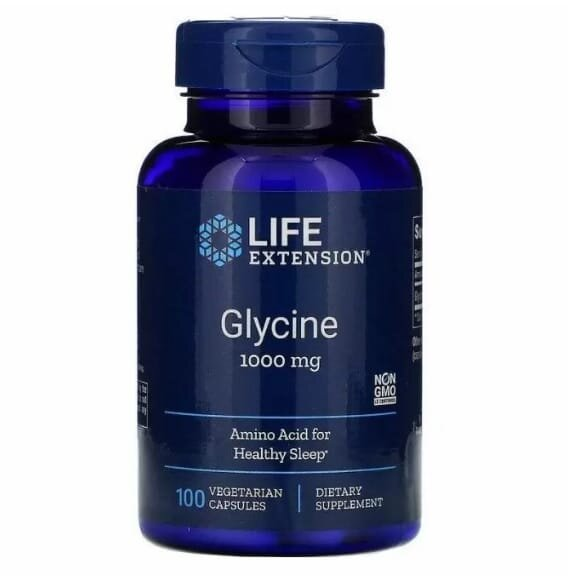 Гліцин Life Extension Glycine 1000 мг, 100 капсул