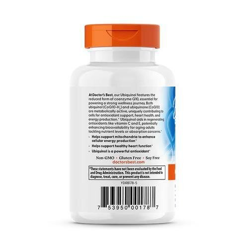 Убіхінол Doctor's Best Ubiquinol with Kaneka 50 мг, 90 желатинових капсул