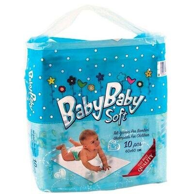 Пелюшки BabyBaby Soft одноразові 60 см х 60 см, 10 штук