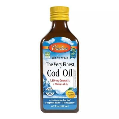Риб'ячий жир з печінки Дикої Норвезької Тріски Carlson Labs The Very Finest Fish Oil, 200 мл
