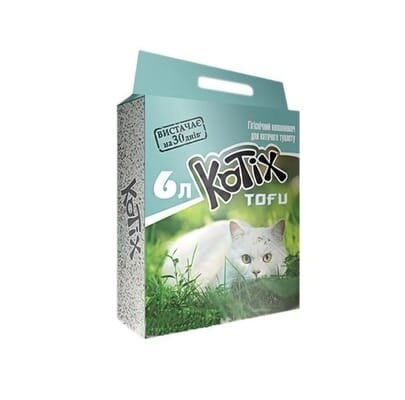 Наповнювач для котячого туалету Kotix Тофу Classic соєвий грудкувальний, 6 л (2,55 кг)