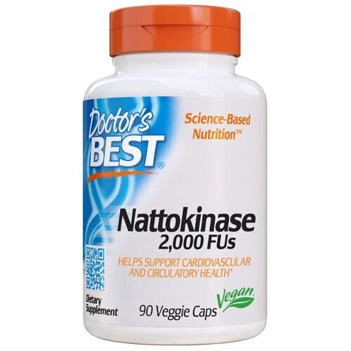 Наттокіназа Doctor's Best Nattokinase 2000 FUs, 90 вегетаріанських капсул