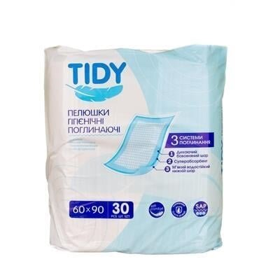 Пелюшки TIDY одноразові поглинаючі 60 x 90 см, 30 шт
