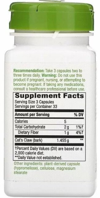 Котячий кіготь Nature's Way Cat's Claw +1455 мг, 100 капсул