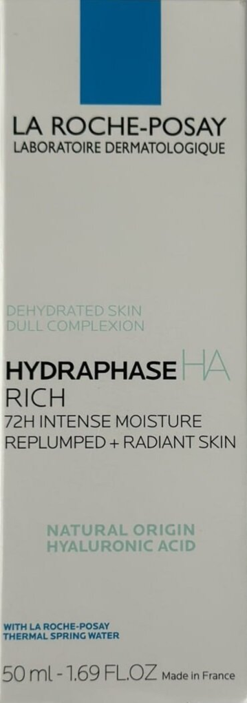 Крем для обличчя La Roche-Posay Hydraphase HA Rich інтенсивний зволожуючий для сухої чутливої шкіри обличчя, 50 мл