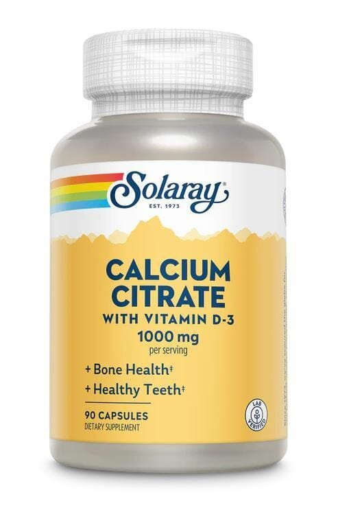 Кальція Цитрат із вітаміном D3 Solaray Calcium Citrate with Vitamin D3 1000 мг, 90 капсул