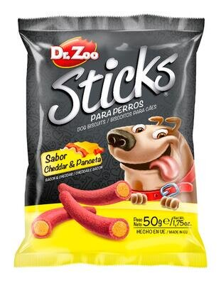 Ласощі для собак Dr.Zoo Sticks Палички зі смаком бекону і чедеру, 50 г