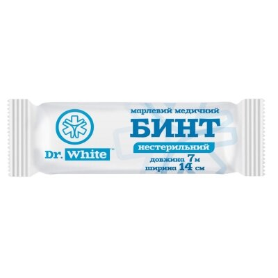 Бинт марлевий медичний Dr.White нестерильний 7 м х 14 см