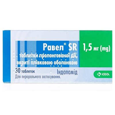 Равел SR таблетки, в/плів. обол., прол./д. по 1.5 мг №30 (10х3)