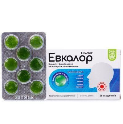Евкалор Baum Pharm льодяники зі смаком м'яти та евкаліпту №16 (8х2)