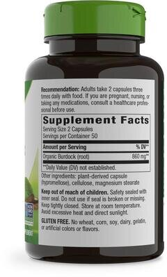 Лопуха корінь Nature's Way Burdock Root, 100 вегетаріанських капсул