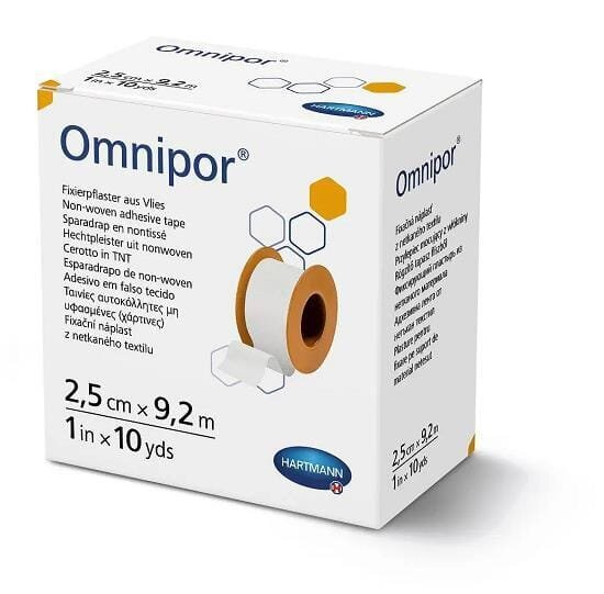 Пластир медичний Omnipor фіксуючий на нетканій основі, 2,5 см х 9,2 м