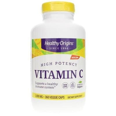 Вітамін С (L-аскорбінова кислота) Healthy Origins Vitamin C 1000 мг, 360 вегетаріанських капсул
