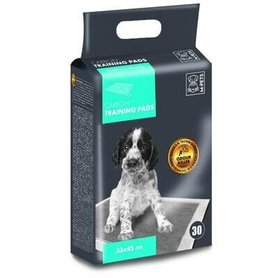 Пелюшки одноразові M-Pets Carbon Training з бамбуковим вугіллям для собак, розмір 45х33 см, 30 штук