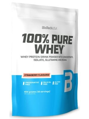 Протеїн Biotech 100% Pure Whey strawberry, 454 г