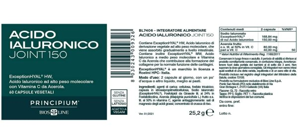 Гіалуронова кислота Principium Acido Ialuronico Joint 150 для шкіри, 60 таблеток
