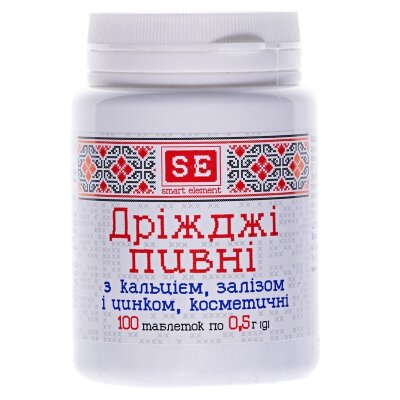 Дріжджі пивні Фармаком Ca+Fe+Zn таблетки №100 в бан.