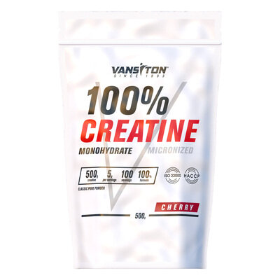 Креатину моногідрат Vansiton 100% Creatine, вишня, 500 г