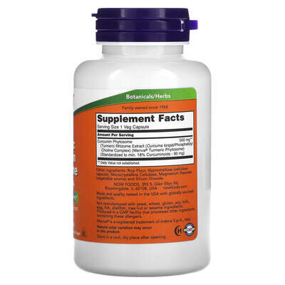 Куркуміну фітосоми NOW Turmeric Curcumin Phytosome вег. капсули №60