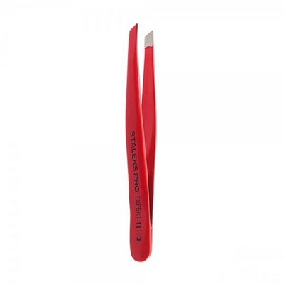 Пінцет для брів Staleks Expert 11 широкі скошені кромки, тип 3 Red