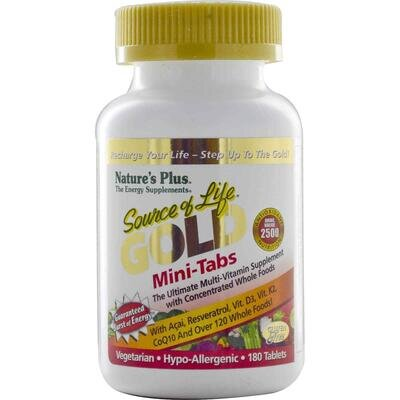 Мультивітаміни Nature's Plus Source of Life Gold Multi-Vitamin, 180 міні-таблеток