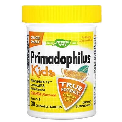 Пробіотик для дітей Nature's Way Primadophilus Kids апельсин, 30 таблеток
