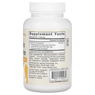 Фітосоми Куркуміну Jarrow Formulas Curcumin Phytosome 500 мг, 120 капсул