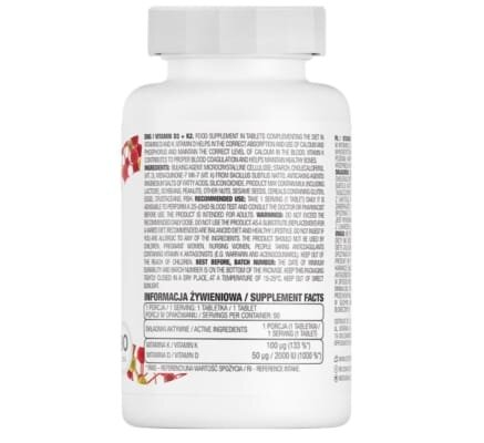 Вітаміни OstroVit Vitamin D3+K2, 90 таблеток