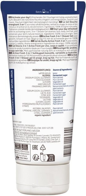 Гель для душа Weleda For Men 3 в 1 Active Fresh для чоловіків, 200 мл