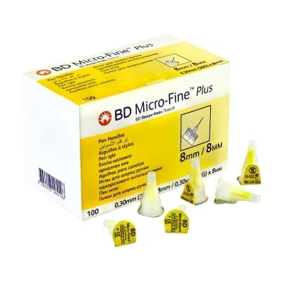 Голки для шприц-ручки BD Micro-Fine Plus 30G (0.30 x 8.0 мм), 100 штук