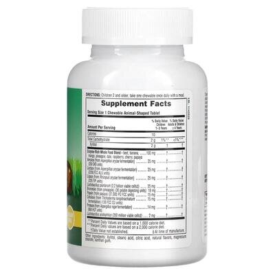 Ферменти з пробіотиками для дітей Nature's Plus Tummy Zyme Animal Parade тропічні фрукти, 90 таблеток