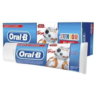 Зубна паста Oral-B Junior Star Wars ніжна м'ята, 75 мл