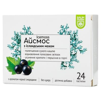 Айсмос Baum Pharm з чорною смородиною пастилки №24 (12х2)