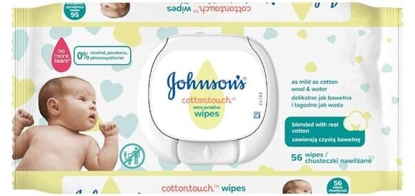 Серветки вологі Johnson's Baby Ніжність бавовни дитячі, 56 шт