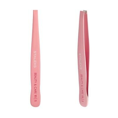 Пінцет для брів Staleks Beauty & Care 11 TBC-11/1, тип 1 рожевий