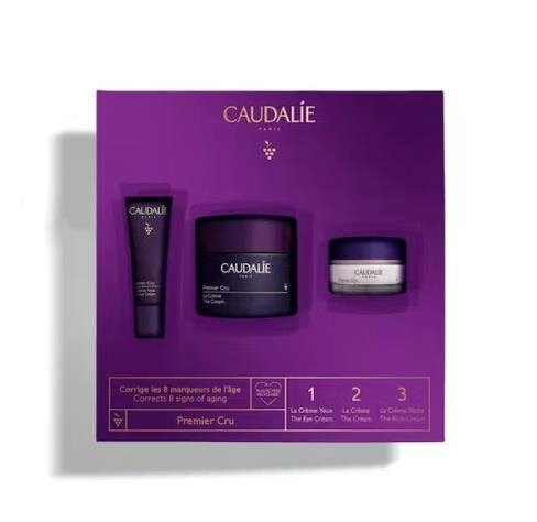 Набір Caudalie Premier Cru 2022 (Крем для очей 5мл, Крем для обличчя 50мл, Крем Річ 15мл)