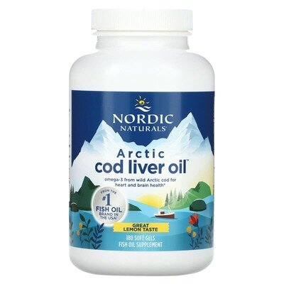 Риб'ячий жир з печінки тріски Nordic Naturals Arctic Cod Liver Oil 1000 мг, лимон, 180 капсул