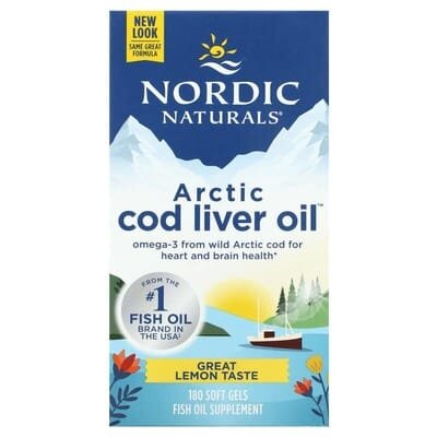 Риб'ячий жир з печінки тріски Nordic Naturals Arctic Cod Liver Oil 1000 мг, лимон, 180 капсул