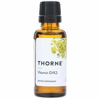 Вітамін Д3 і К2 Thorne Research Vitamin D/K2, 30 мл