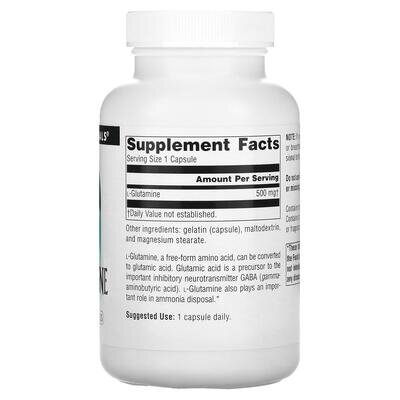 Глутамін Source Naturals L-Glutamine 500 мг, 100 капсул