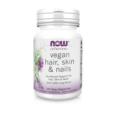 Вітамінно-мінеральний комплекс для волосся, шкіри та нігтів NOW Vegan Hair, Skin, Nails вег. капсули №30