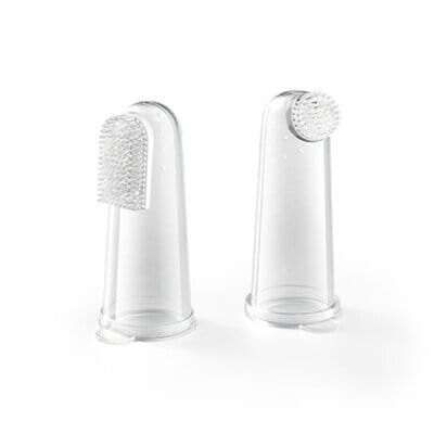 Зубна щітка BabyOno 1545 з масажем для ясен прозора, 2 штуки
