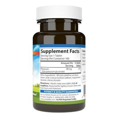 Калій Carlson Labs Potassium, 100 таблеток