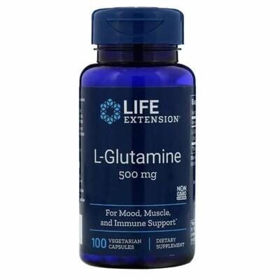 L-глутамін Life Extension L-Glutamine 500 мг, 100 капсул